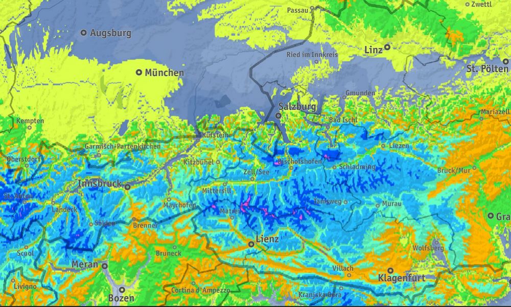 Sneeuwvoorspelling Oostenrijk